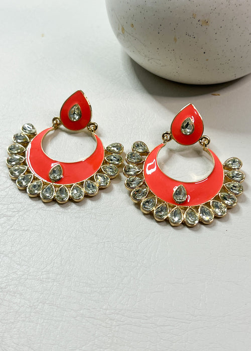 Pendientes bohemios de coral brillante