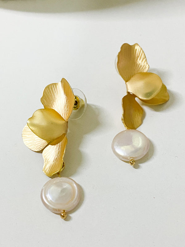 Pearl Petal Earrings