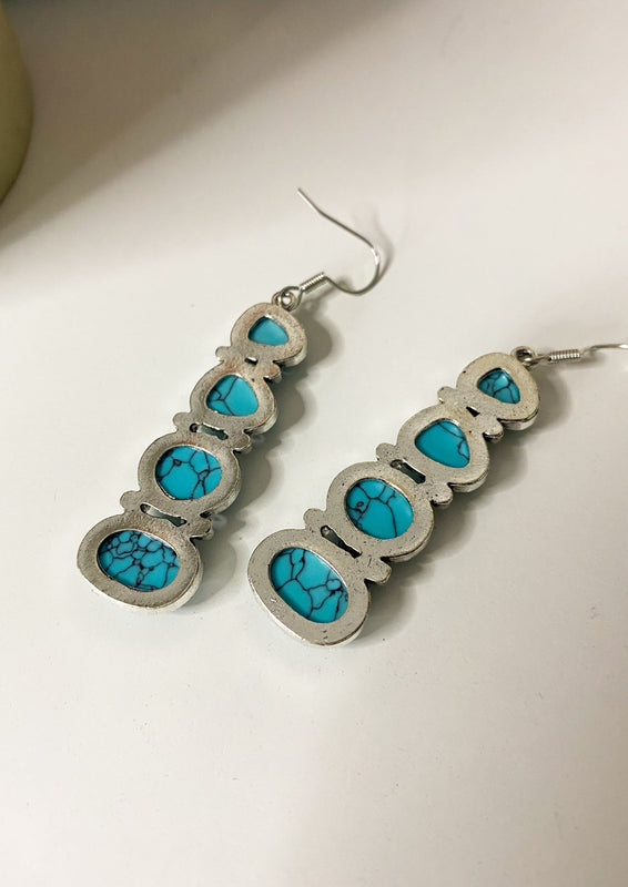 Turquoise Stone Drop Earrings