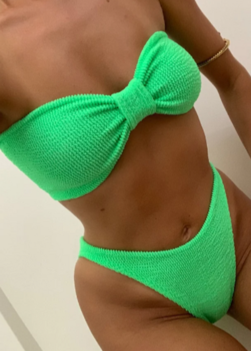 Bikini Sweetie arrugado en verde manzana