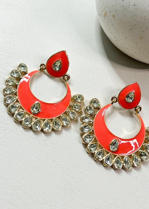 Pendientes bohemios de coral brillante