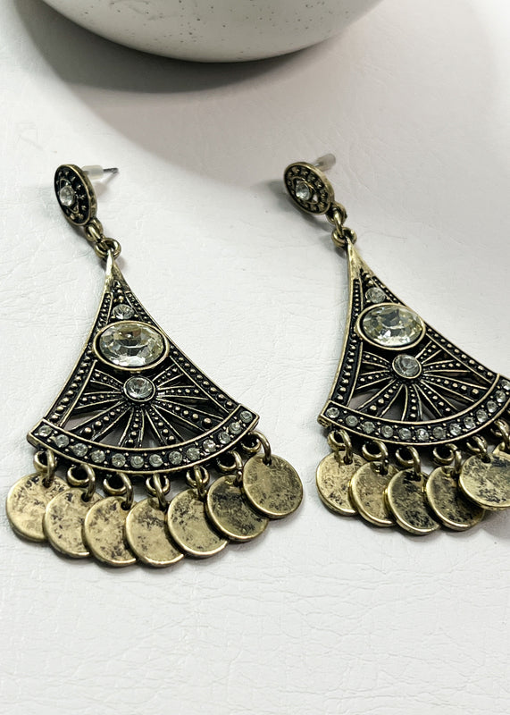 Pendientes estilo candelabro estilo boho de bronce