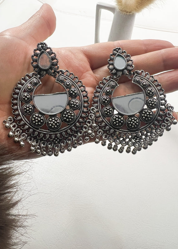 Silver Mirrored Boho Earrings