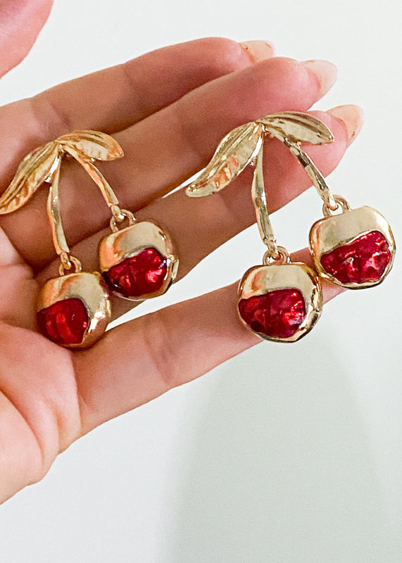 Cherry Drop Earrings