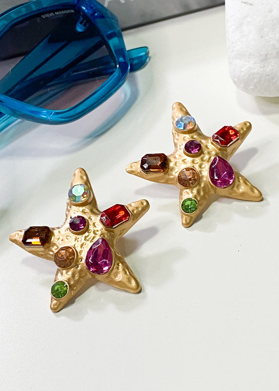 Jewelled Starfish Earrings