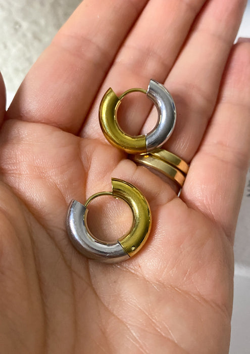 Mixed Metal Chunky Hoops