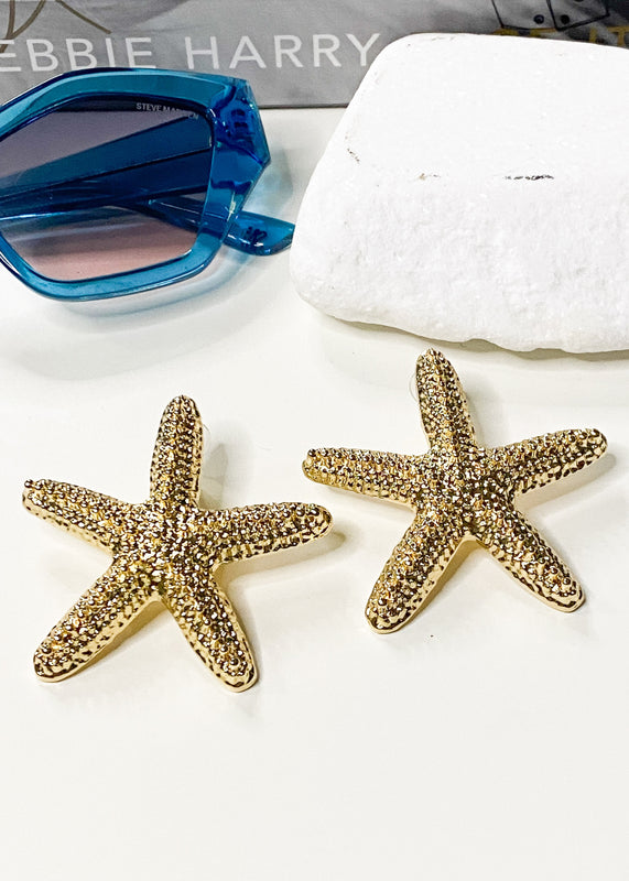 Gold Starfish Earrings