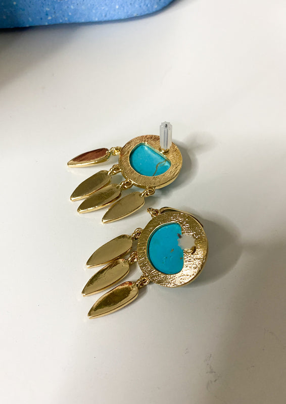 Boho Turquoise Shell Droplet Earrings