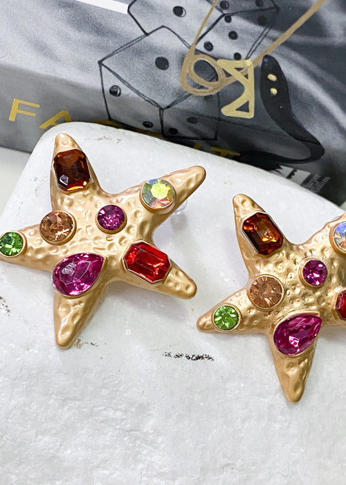 Jewelled Starfish Earrings