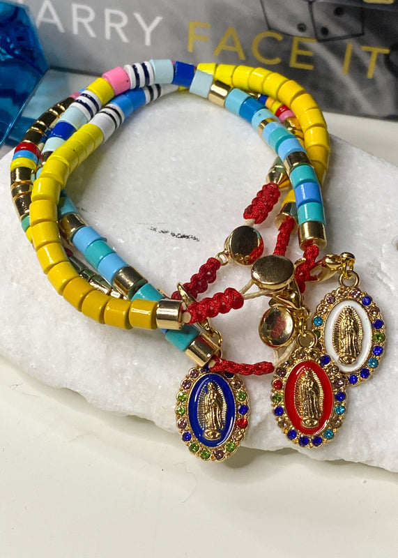 Gold & Enamel Detachable Charm Bracelet