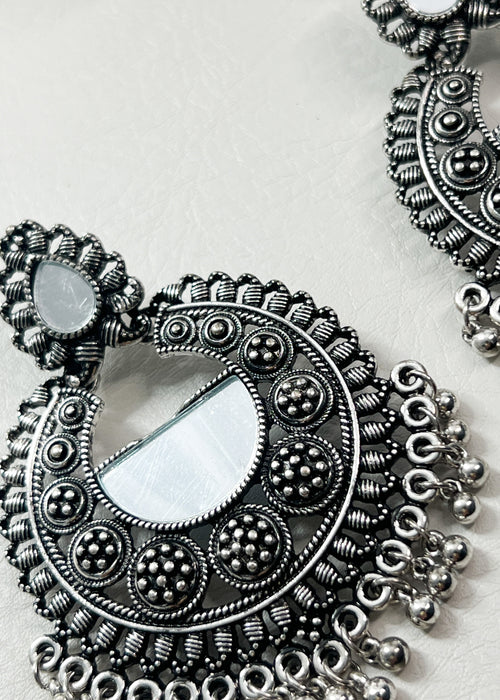 Silver Mirrored Boho Earrings