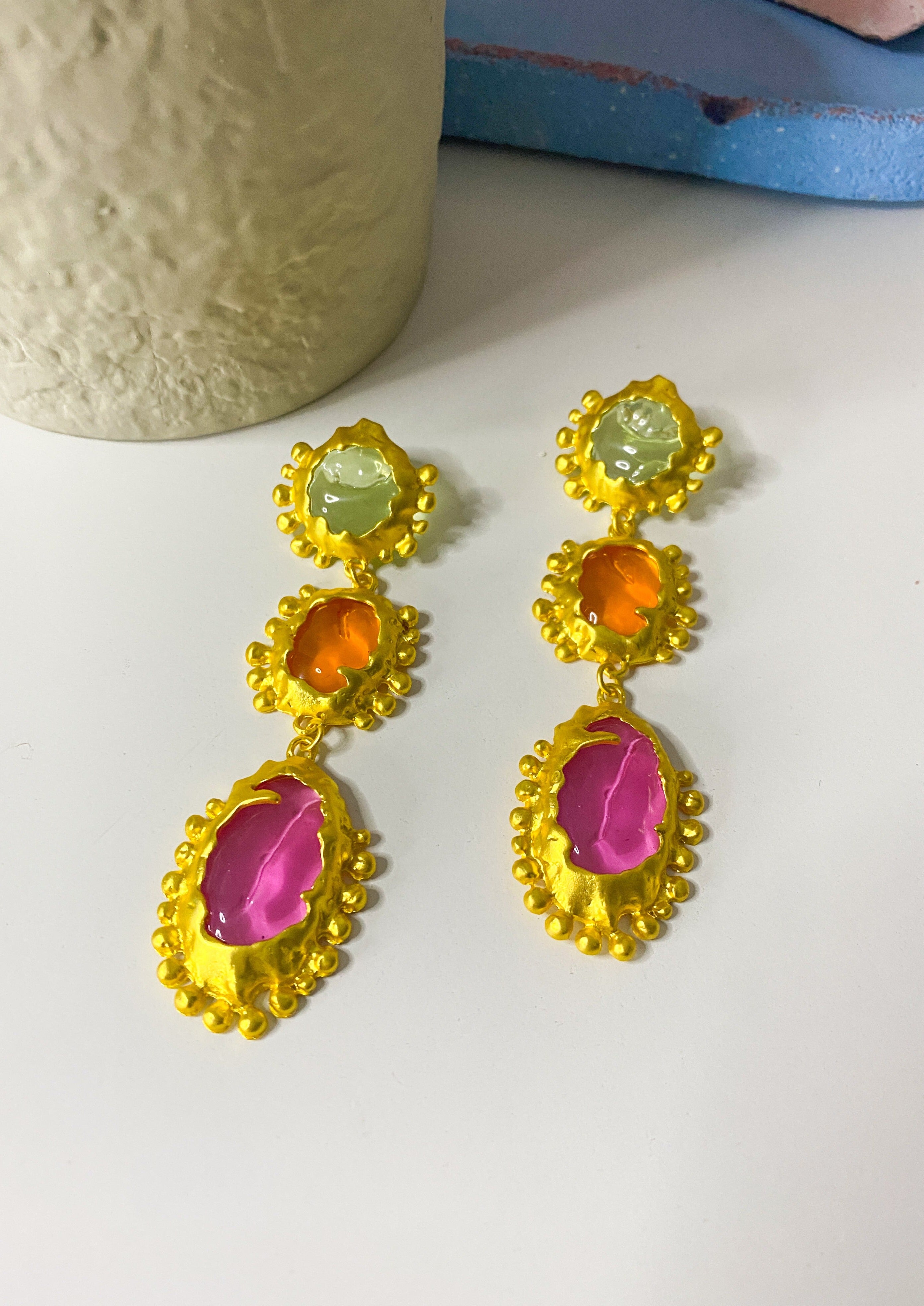 Molton Jewelled Drop Earrings