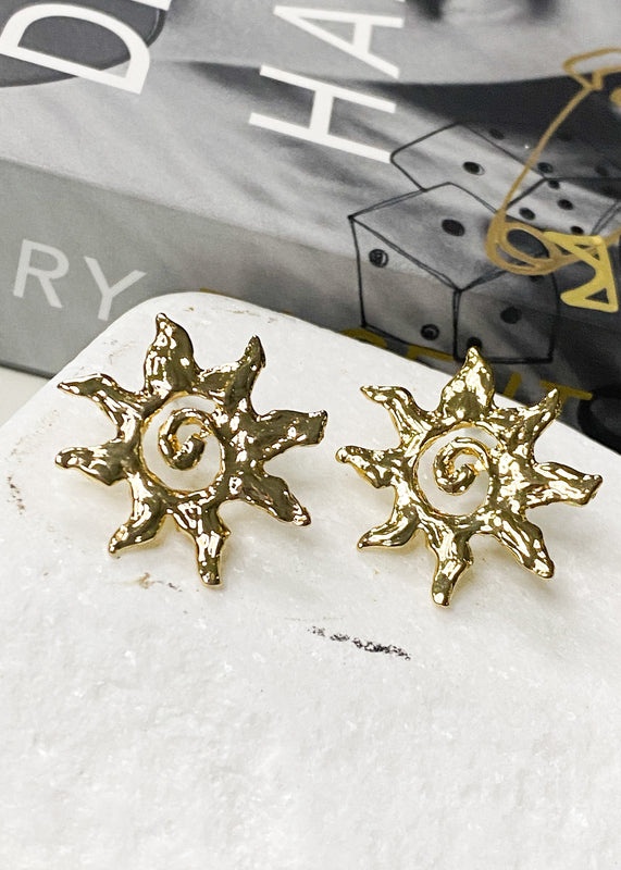 Retro Stylised Sun Earrings