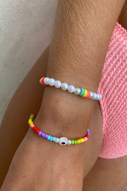 Rainbow Beaded Beachy Bracelets