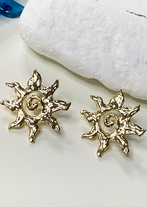 Retro Stylised Sun Earrings