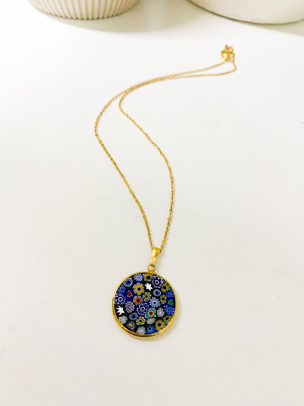 Blue Murano Glass Pendant Necklace