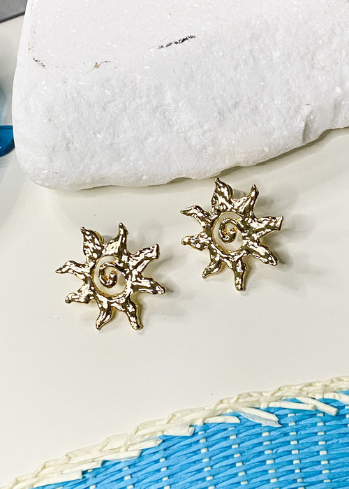 Retro Stylised Sun Earrings