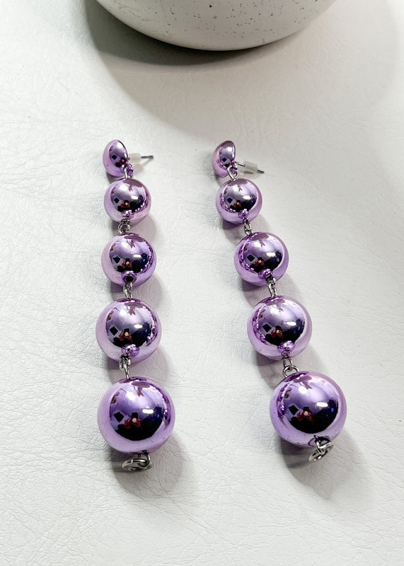 Metallic Lilac Drop Earrings