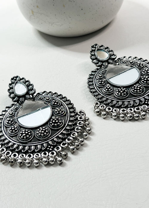 Silver Mirrored Boho Earrings