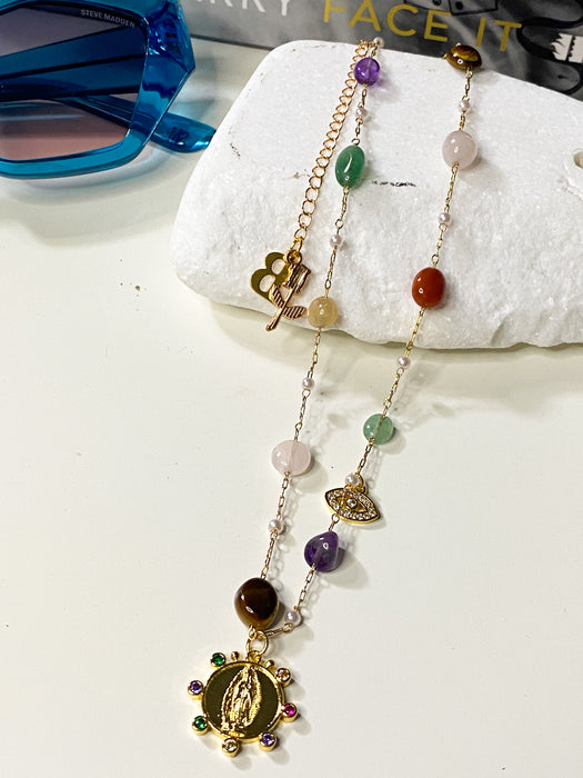 Colourful Stone Icon Necklace