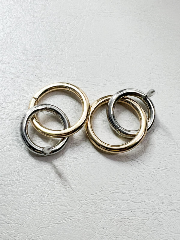 Mixed Metal Double Link Earrings