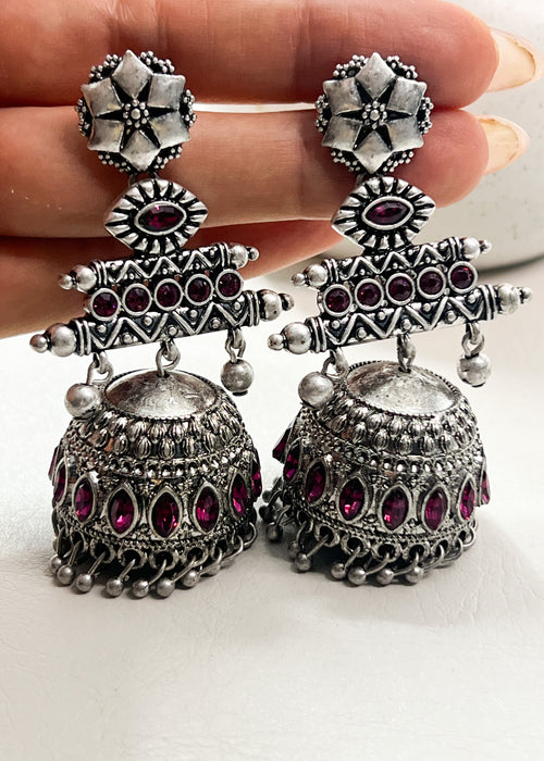 Chunky Silver Boho Earrings