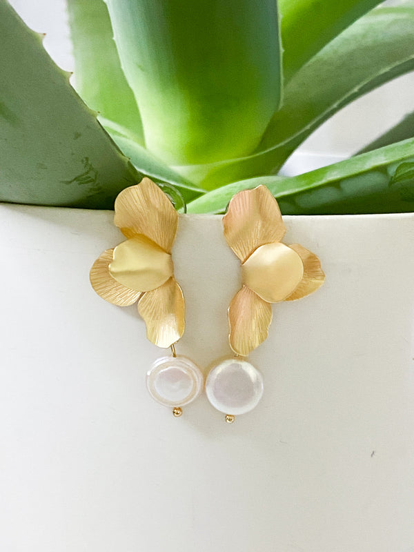 Pearl Petal Earrings