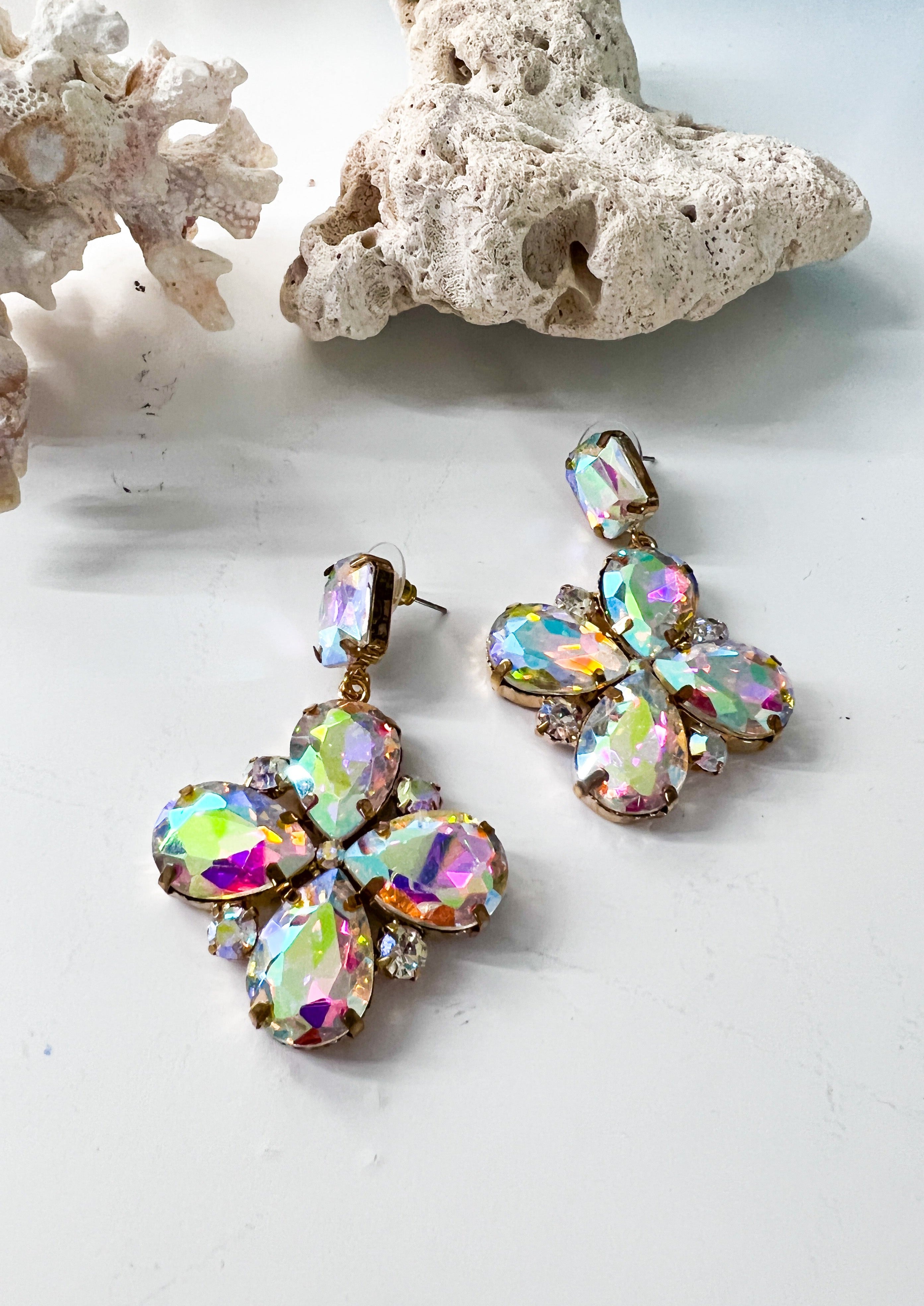 Candy Aurora Borealis Crystal Drop Earrings