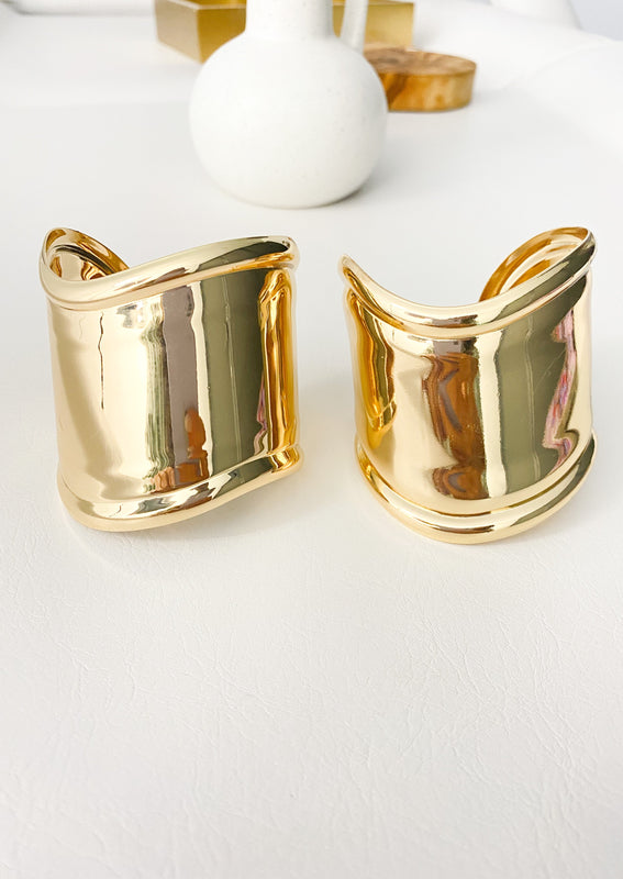 Tiff Wide Gold Cuff Bangle