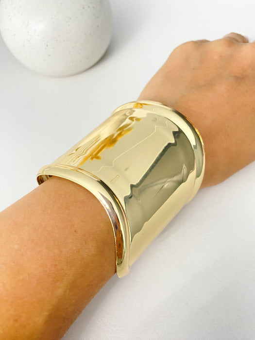 Tiff Wide Gold Cuff Bangle