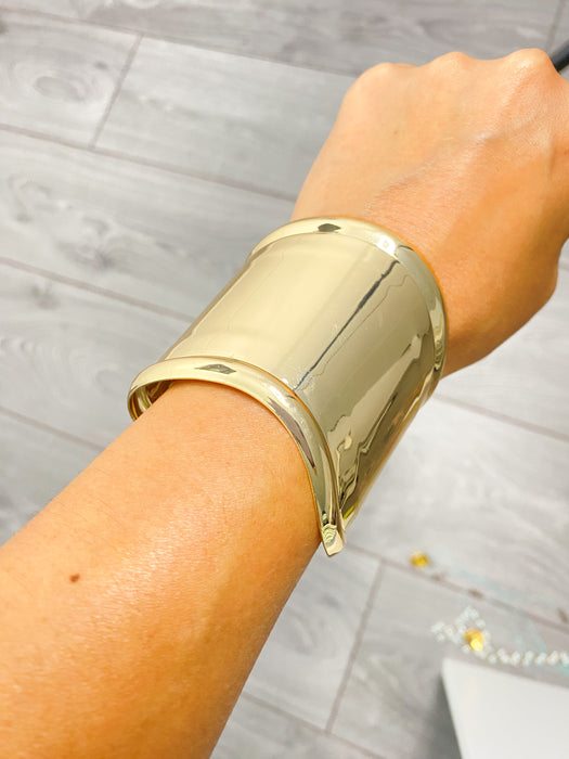 Tiff Wide Gold Cuff Bangle