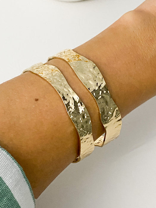 Creta Hammered Gold Cuff