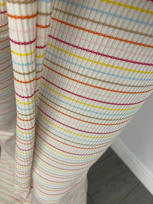 Rainbow Candy Stripe Knit Flare Jumpsuit