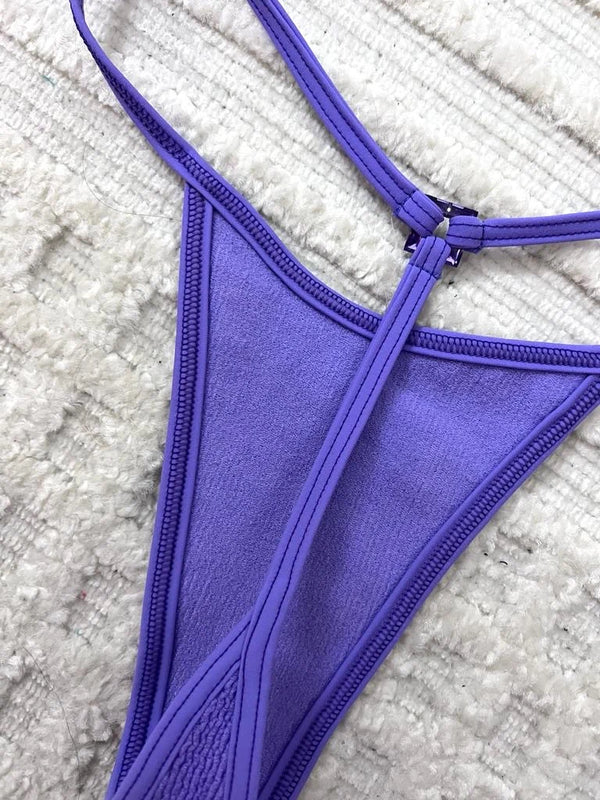 Lilac Jewel Link G-String Tie Brief