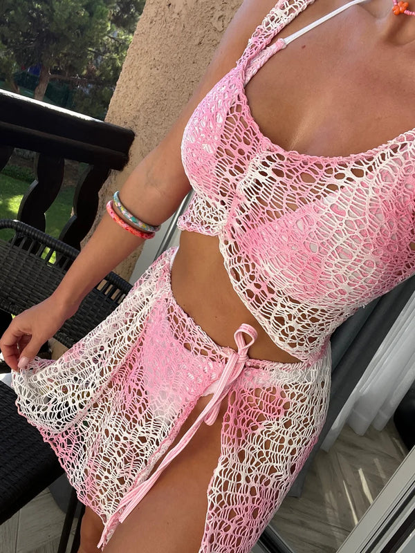 Pink Ombre Lace Cover Up