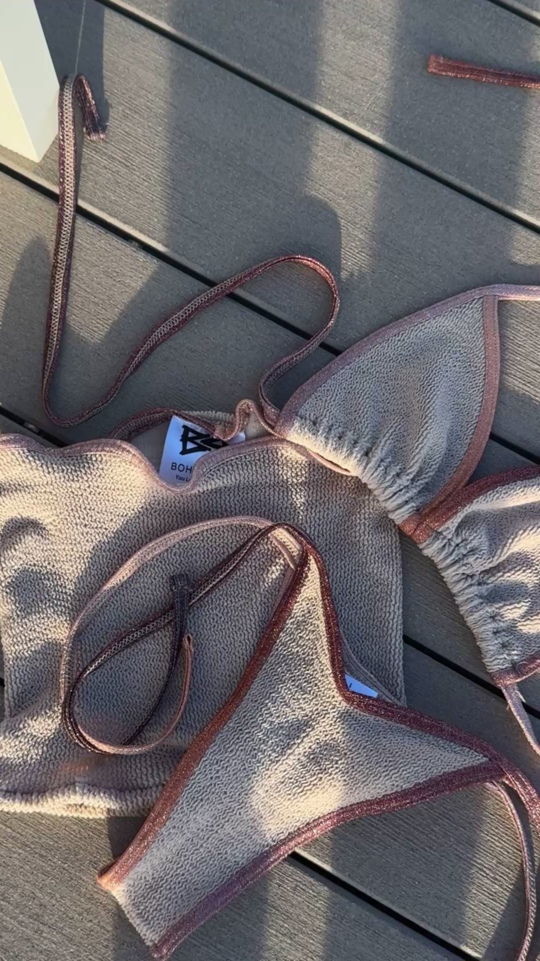 Ombre Shimmer Trim Cheeky Bikini