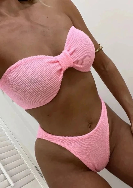 Bubblegum Pink Crinkle Sweetie Bikini