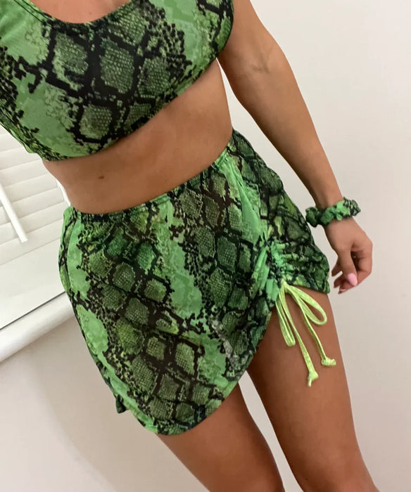 Green Snake Cover Up Skirt