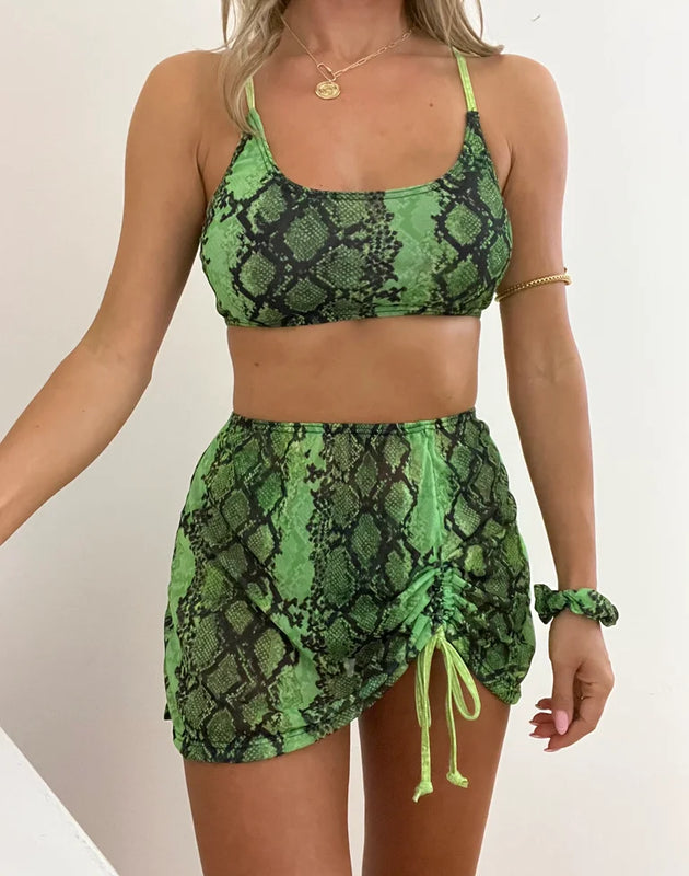 Green Snake Cover Up Skirt