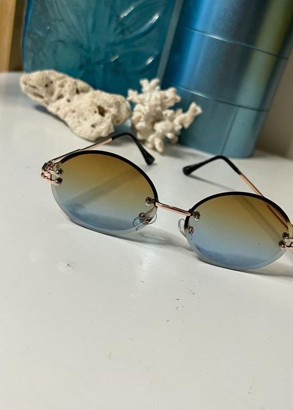 Retro Style Frameless Oval Sunglasses