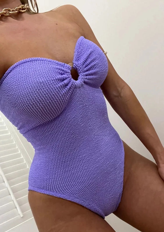 Lilac Strapless Ring Bust Onepiece