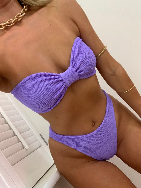 Lilac Crinkle Sweetie Bandeau Bikini