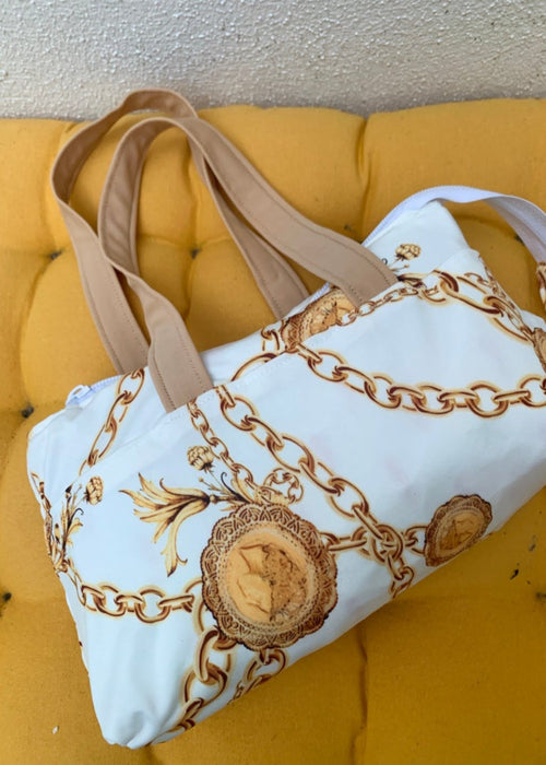 Baroque Print Mini Bowling Tote