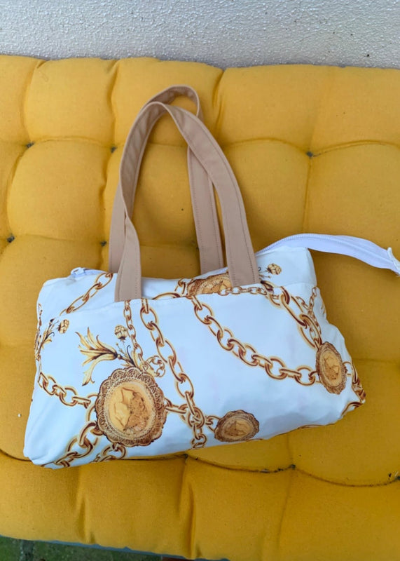 Baroque Print Mini Bowling Tote